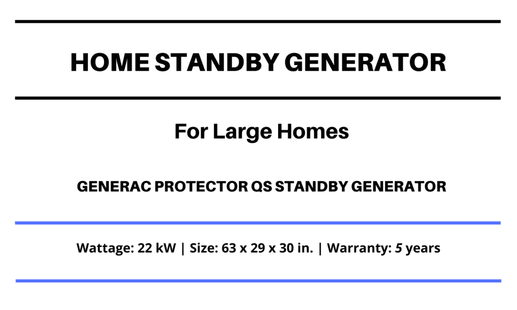Best Home Standby Generator for Large Homes