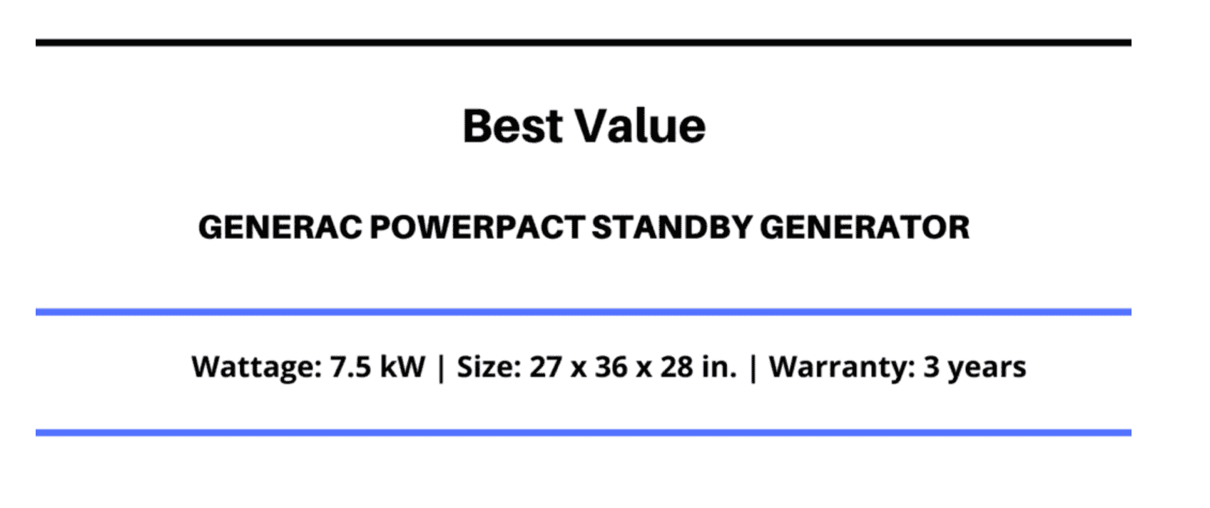 Best Value Home Generator